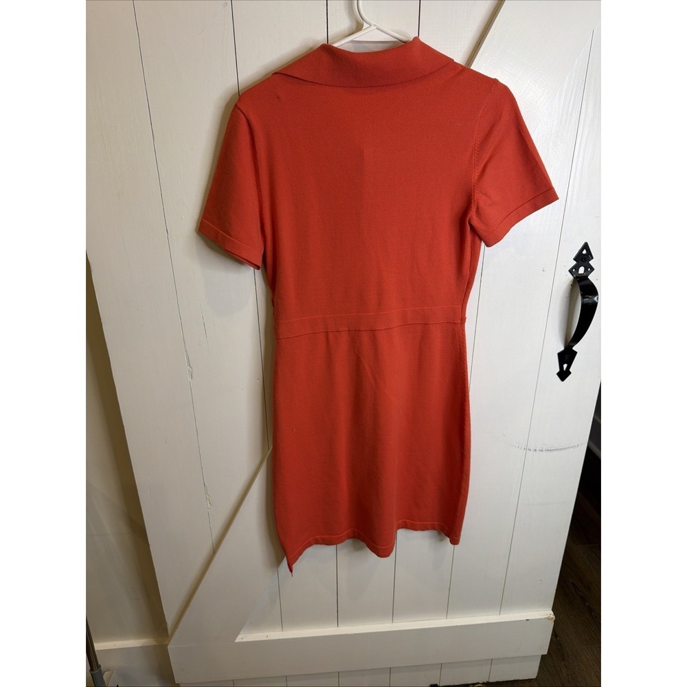 Derek Lam 10 Crosby Raylen Twist Short Sleeve Orange Sweater Dress Size Medium - Picture 6 of 10